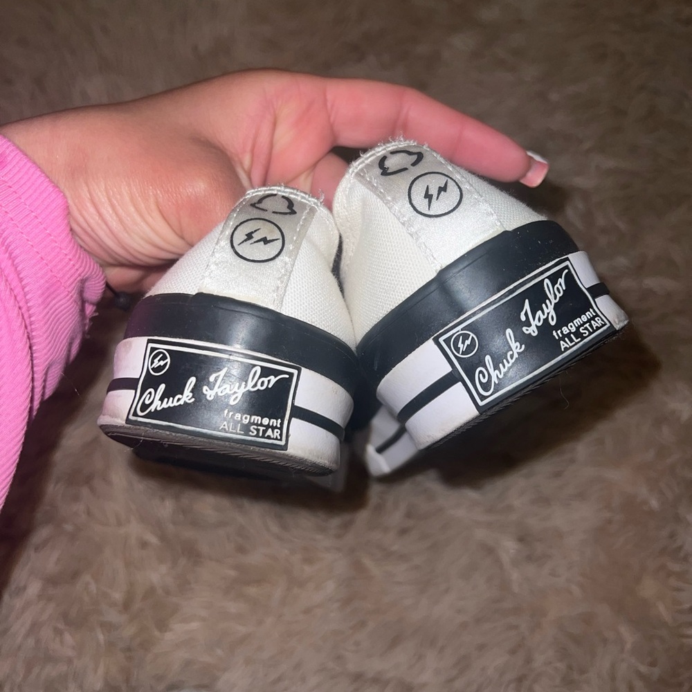 Unisex White/Black Moncler Chuck Taylor’s with Dust Bag - Picture 3 of 5